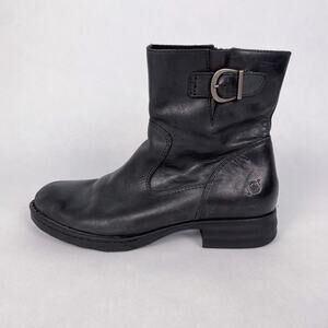 Born Women's Leather Combat Booties Black 7.5